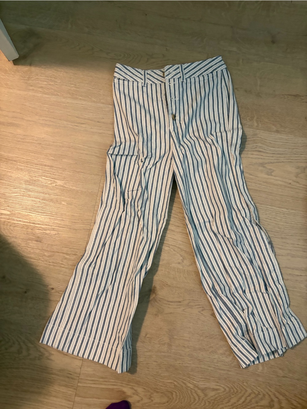 Madewell Blue and White Vertical Stripe Casual Pants